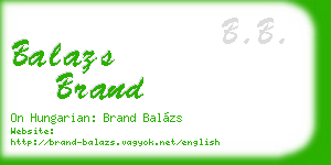 balazs brand business card